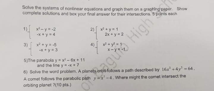 Help me please with complete solution thank you Solve the systems of