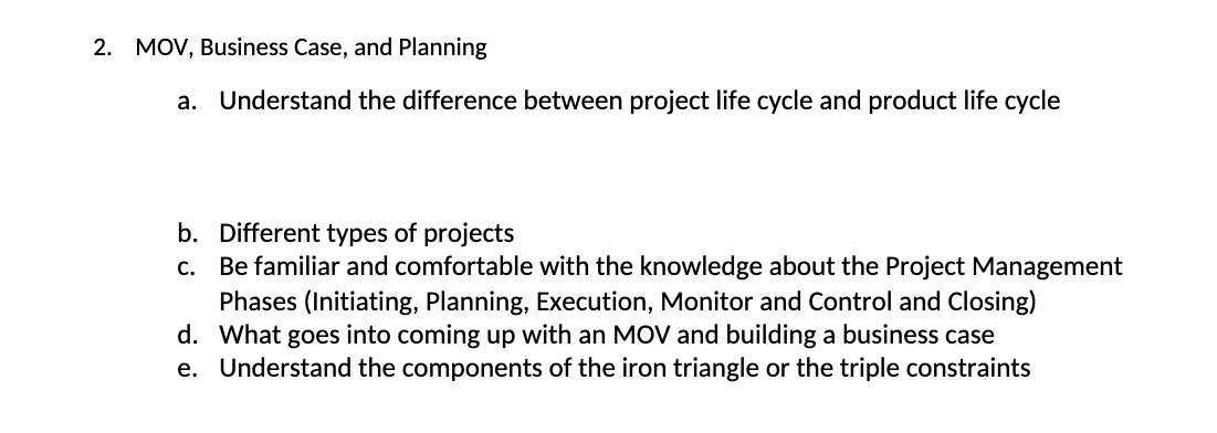 project life cycle and product life cycle b. Different types of projects