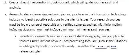 5. Create it least five questions to ask yourself, which will