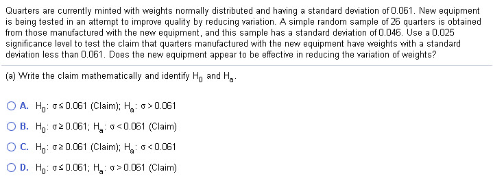 How do you do longhand(a) Write the claim mathematically and identify H0