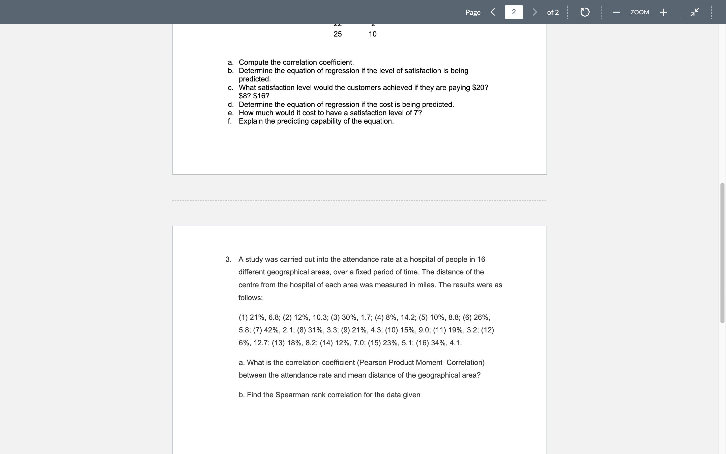 of2 O ZOOM + Instruction. Please use excel to answer the following