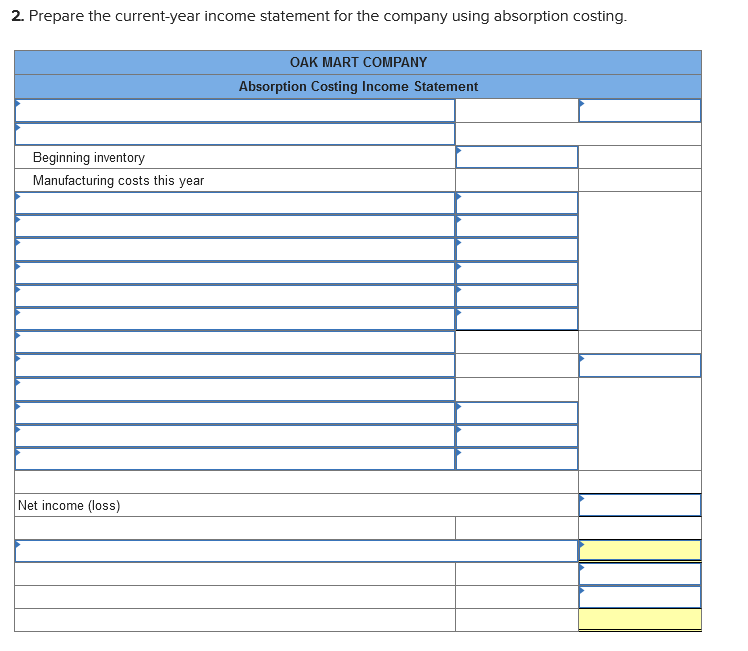  Looking for help solving this Managerial Accounting question. Thanks! Oak Mart,