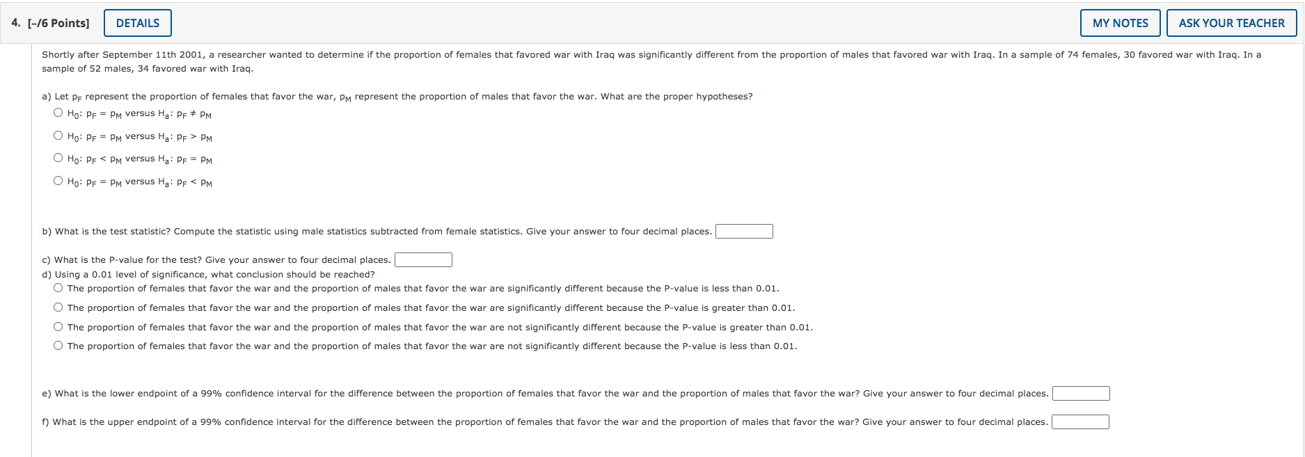 solve this question and explain how to solve it 4. [-/6 Points]