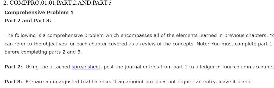  2. COMPPRODI.01.PART.2.AND.PART.3 Comprehensive Problem 1 Part 2 and Part 3: The