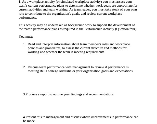 assess your team's current performance plans to determine whether work goals are