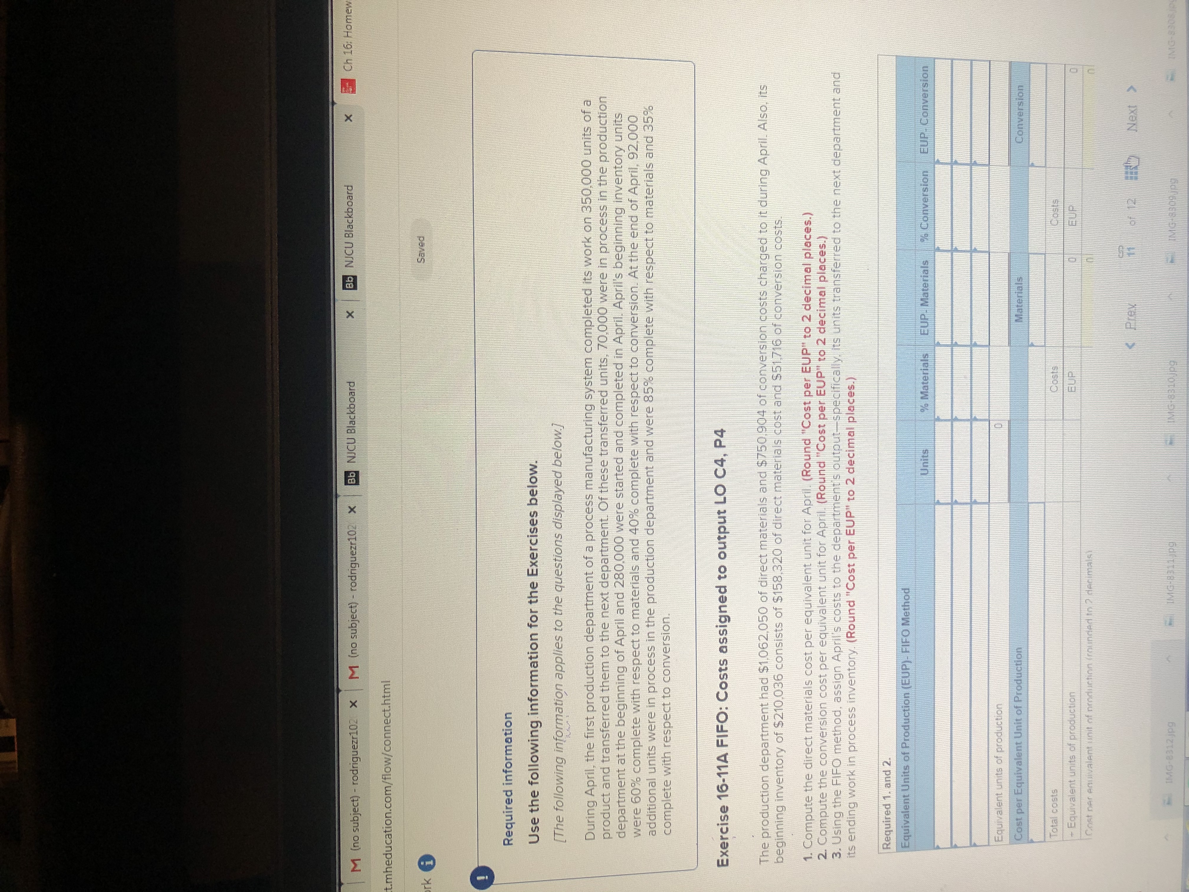 NJCU Blackboard x Ch 16: Homey t.mheducation.com/flow/connect.html rk i Saved Required information