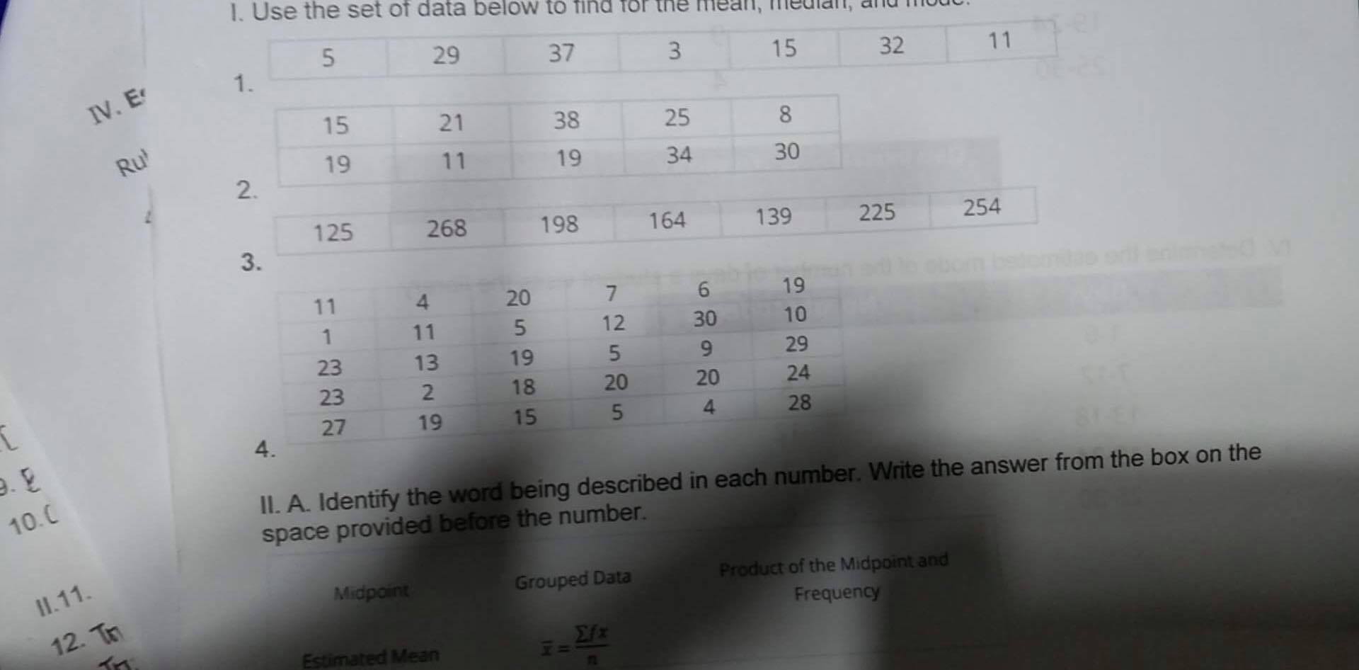 1. 15 32 11 IV. E 15 21 38 25 8 Ru'