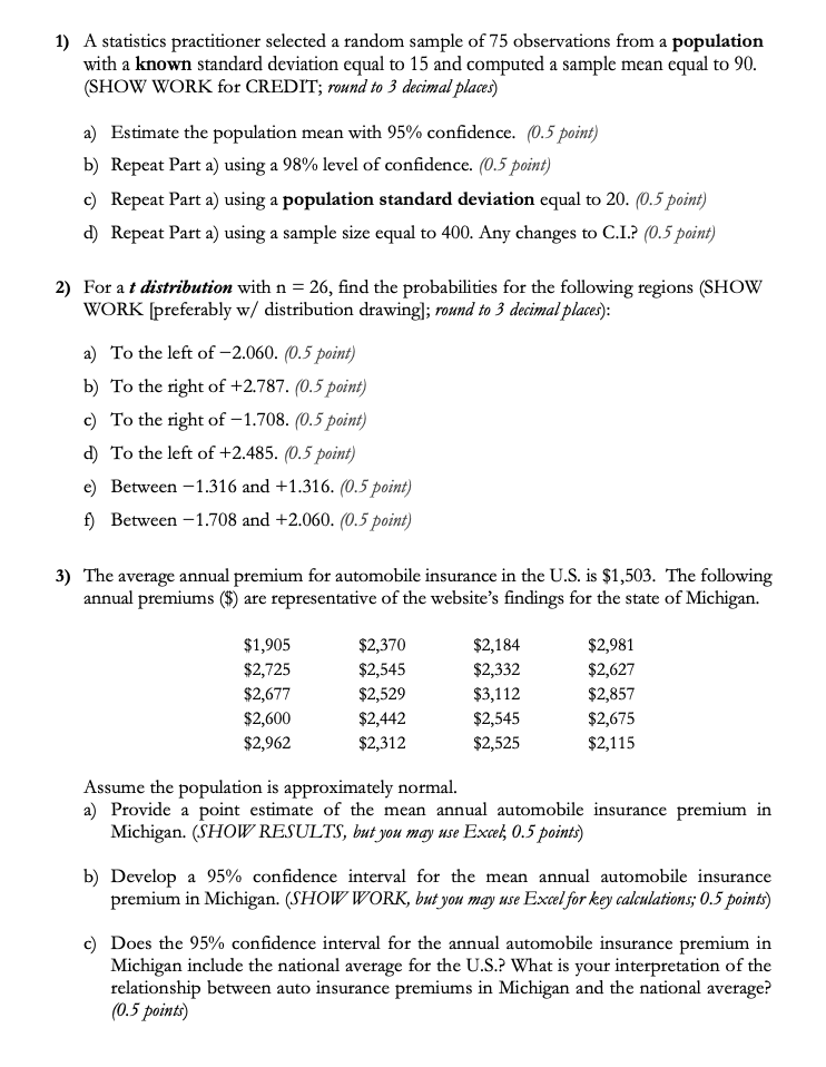 from a population with a known standard deviation equal to 15 and