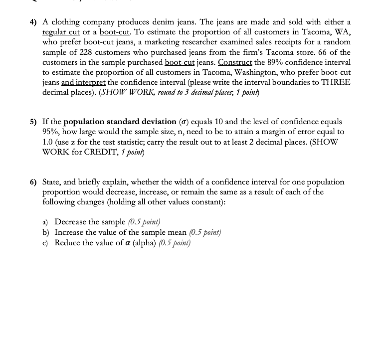 computed a sample mean equal to 90. (SHOW WORK for CREDIT; round