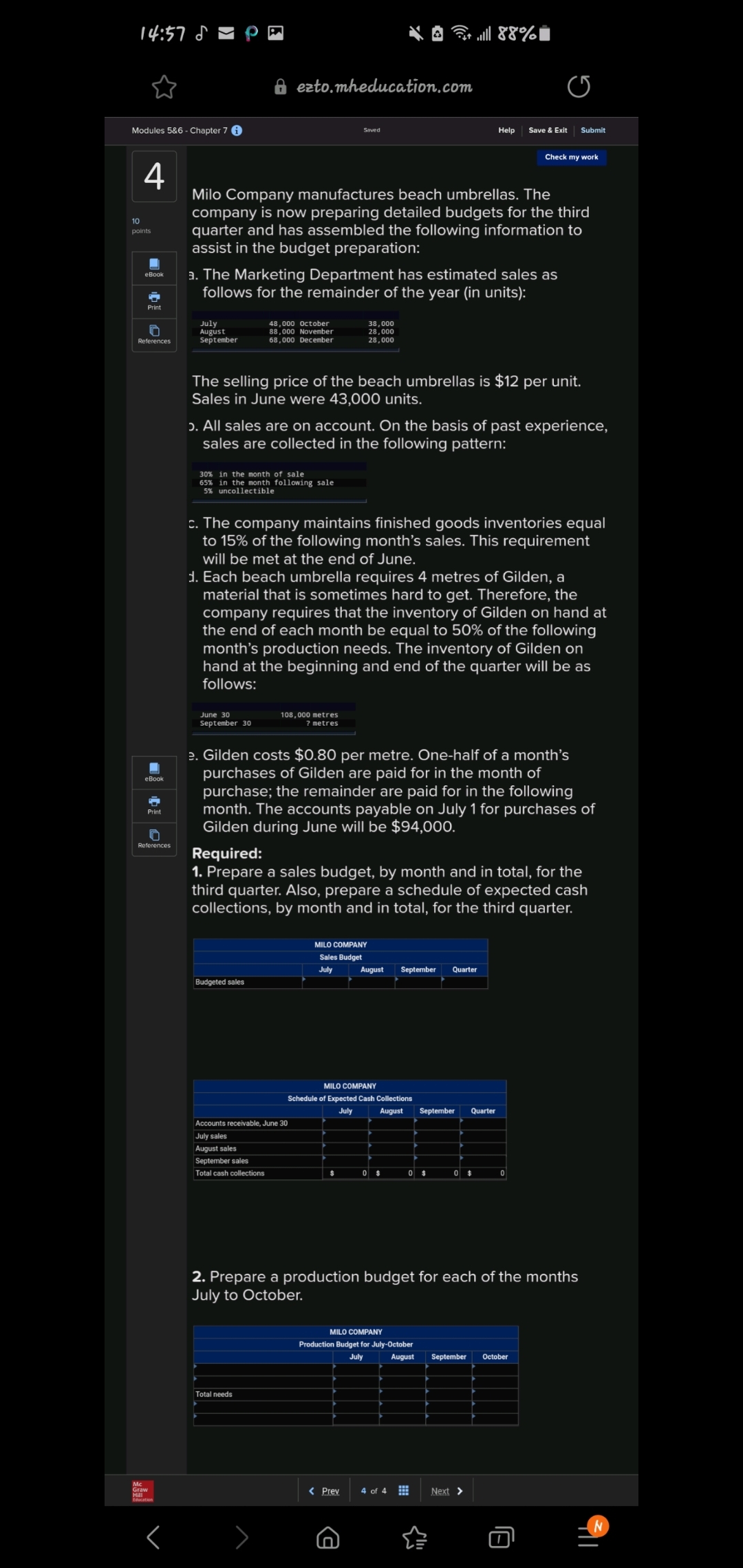 5&6 - Chapter 7 Saved Help Save & Exit Submit Check my