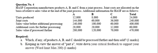 please help me to solve this question Question No. 4 HASF Corporation