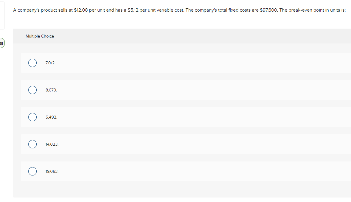 total sales to be $158,000, its total variable COSTS to be $94,800,