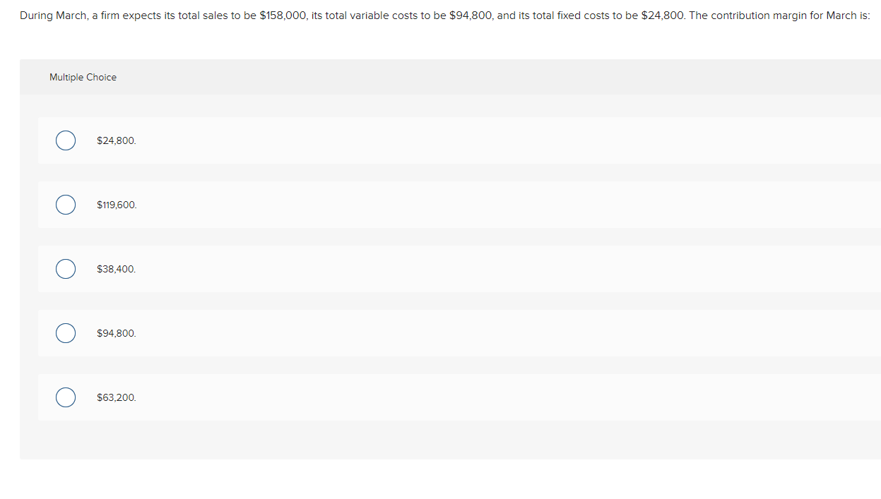 March is: Multiple Choice 0 $243 00. $119,600, $38,413 0. Fog-1,8 00.