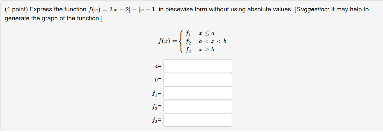  Hello, I need help with my Calculus assignment (1 point) Suppose
