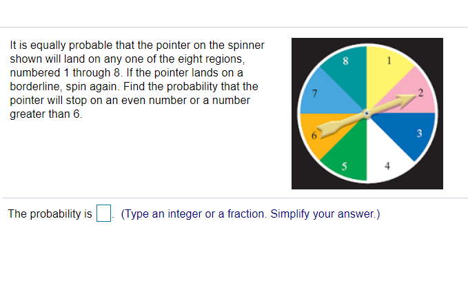 Question 10. Please help. It is equally probable that the pointer on