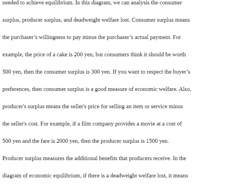needed to achieve equilibrium. In this diagram, we can analysis the