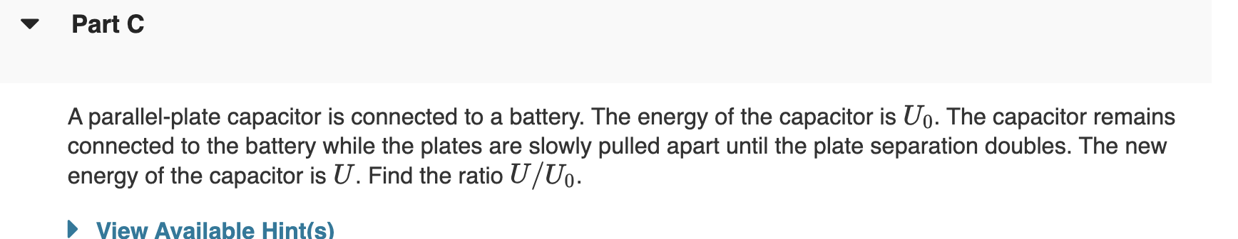 battery while the plates are slowly pulled apart until the plate separation