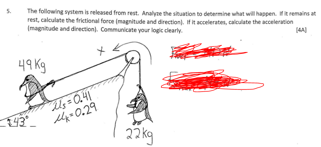  5. The following system is released from rest. Analyze the situation