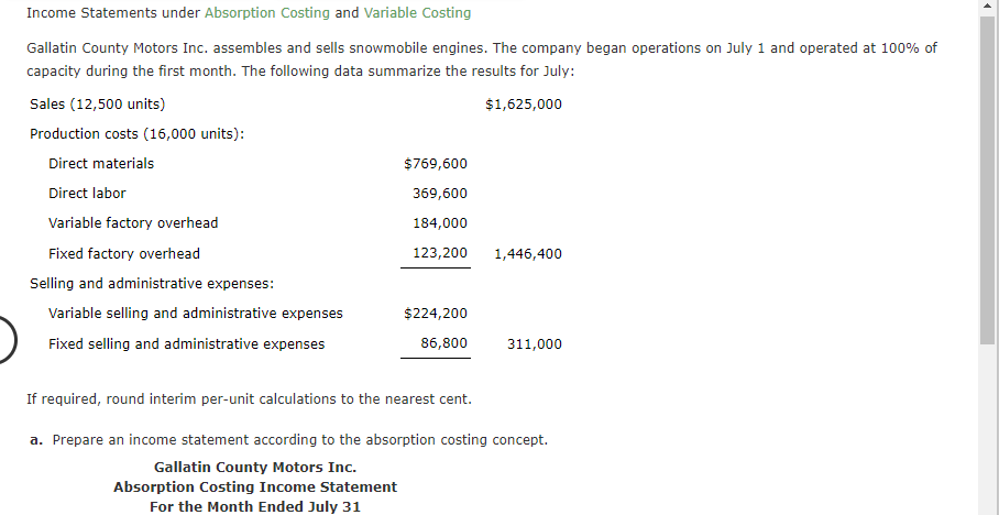 and operated at 100% of capacity during the first month. The following