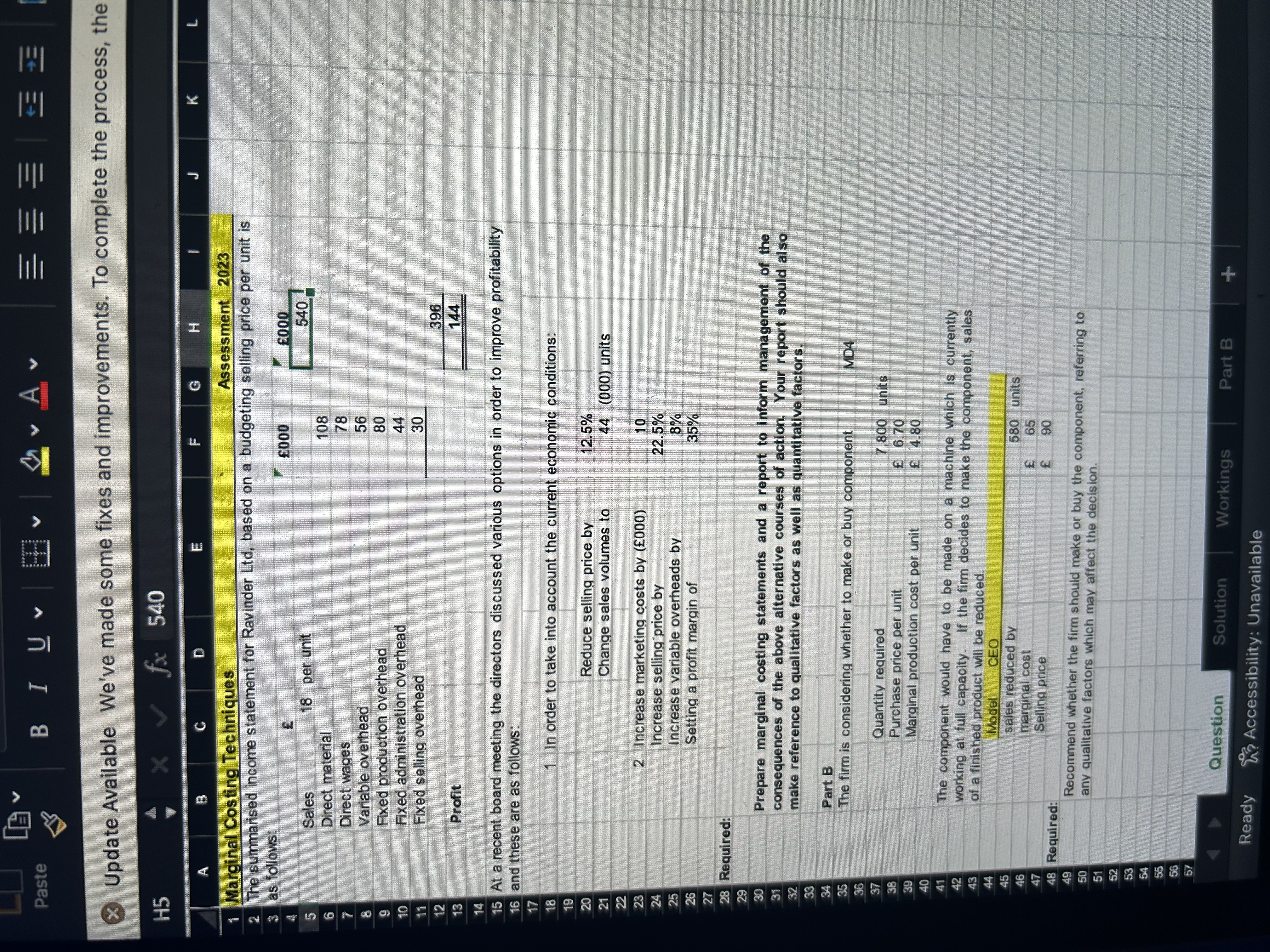  em A v E 191 Paste x Update Available We've made