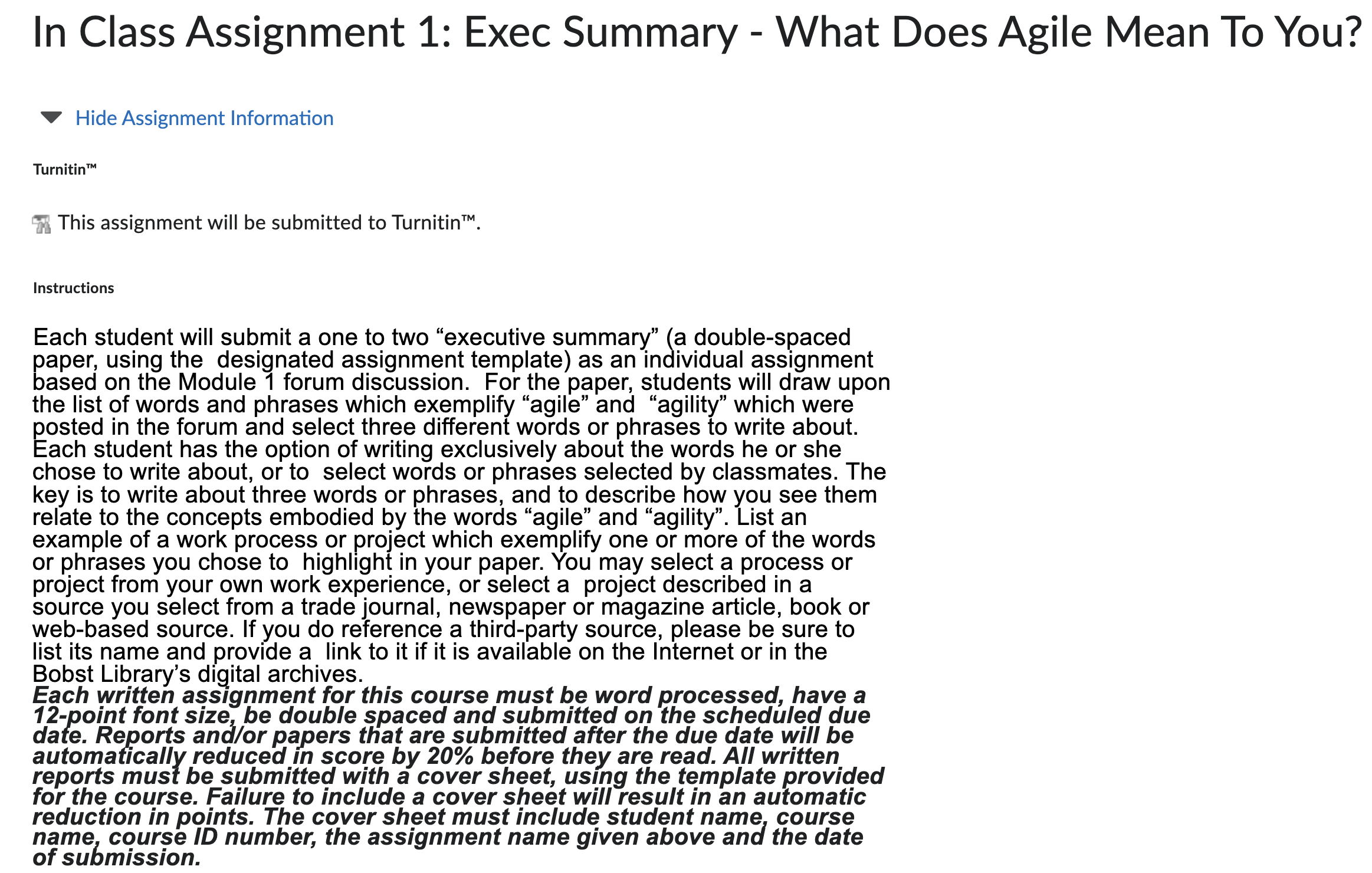 Exec Summary - What Does Agile Mean To You?I need an answer