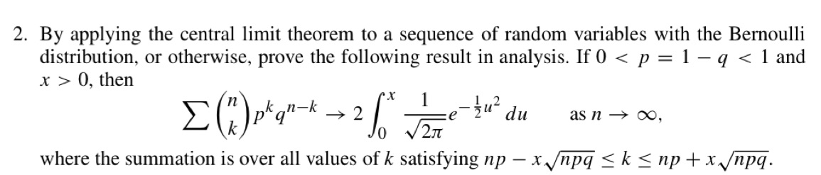 How do I solve this question 2. By applying the central limit