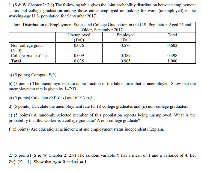 l. [5 3: W Chapter 2: 2.6} The following table gives