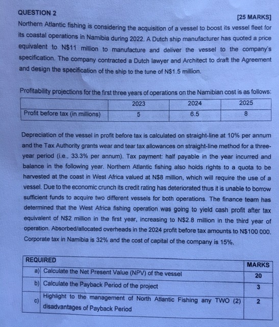 ship manufacturer has quoted a price equivalent to N$11 million to manufacture