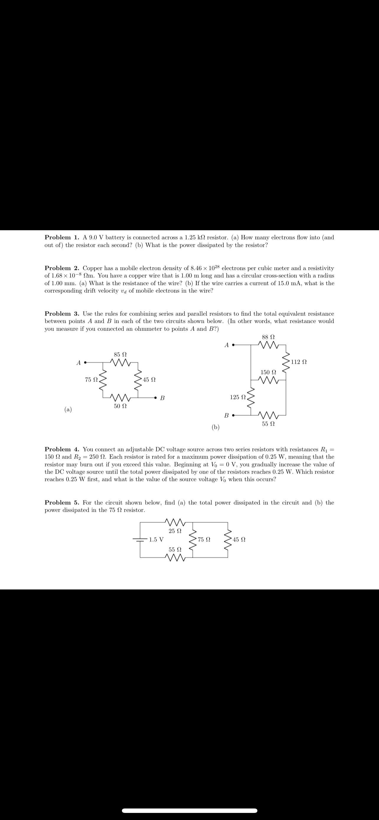 k resistor. (a) How many electrons flow into (and out of) the