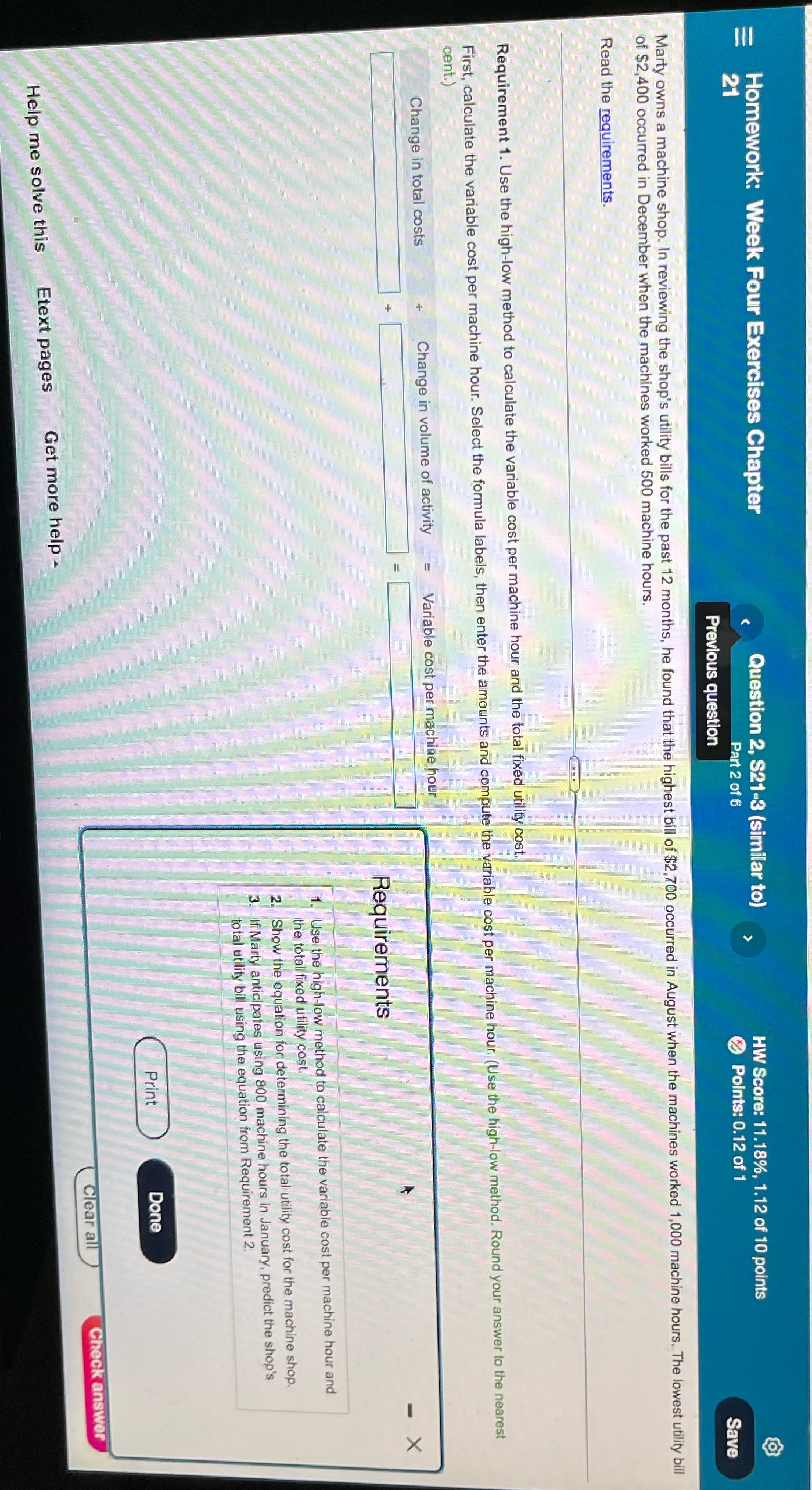Please assist Homework: Week Four Exercises Chapter Question 2, $21-3 (similar to)