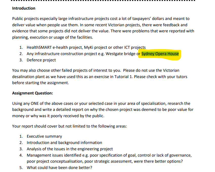 Introduction Public projects especially large infrastructure projects cost a lot of