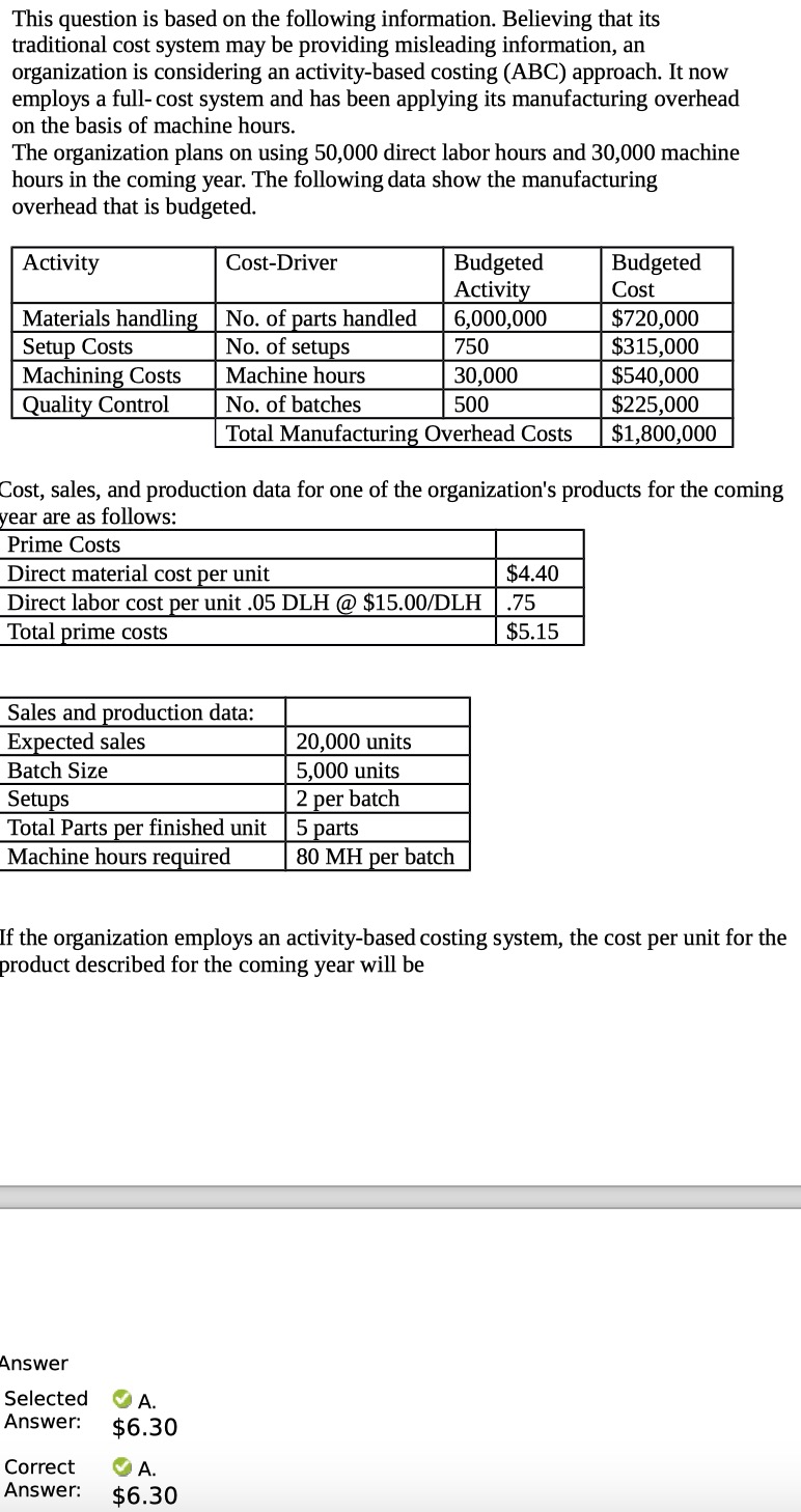 traditional cost system may be providing misleading information, an organization is considering