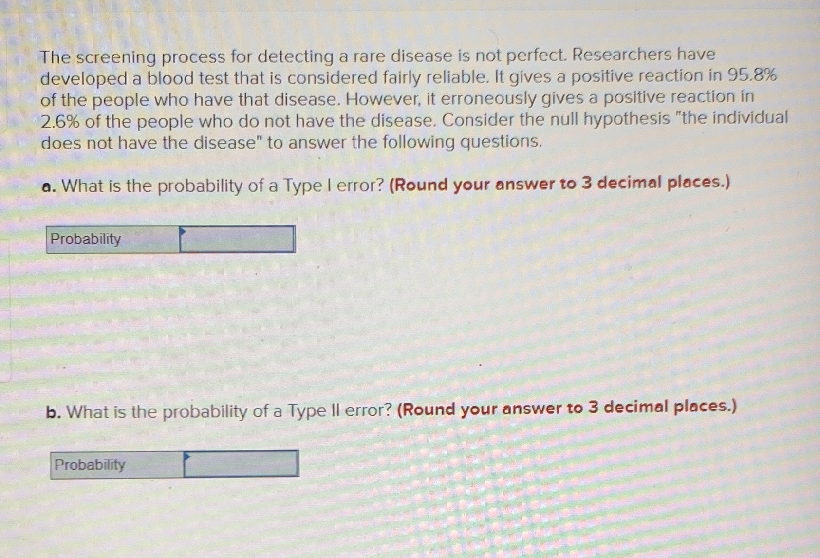 The screening process for detecting a rare disease is not perfect.