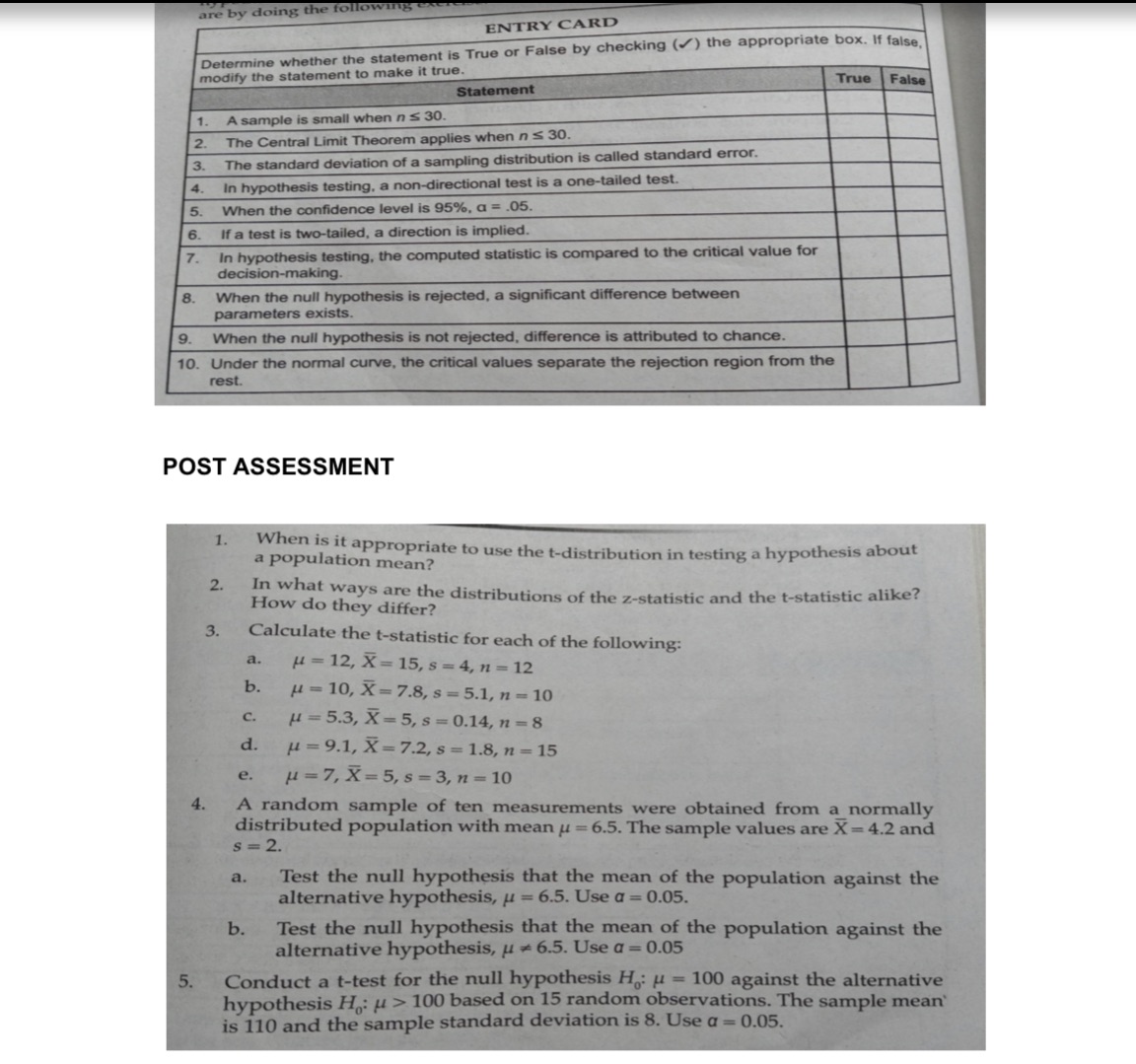 ENTRY CARD ONLY since I cannot cut the "post assessment" question. Pls
