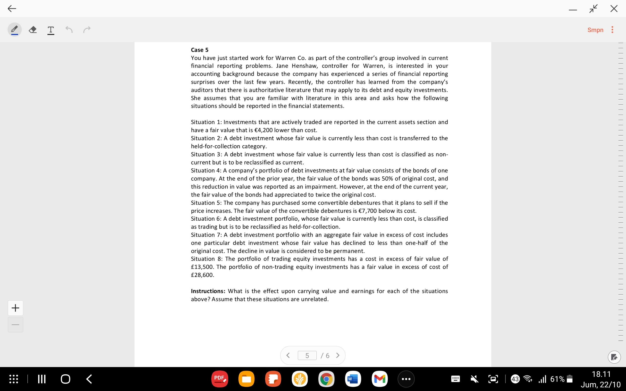 Case 5 You have just started work for Warren Co as