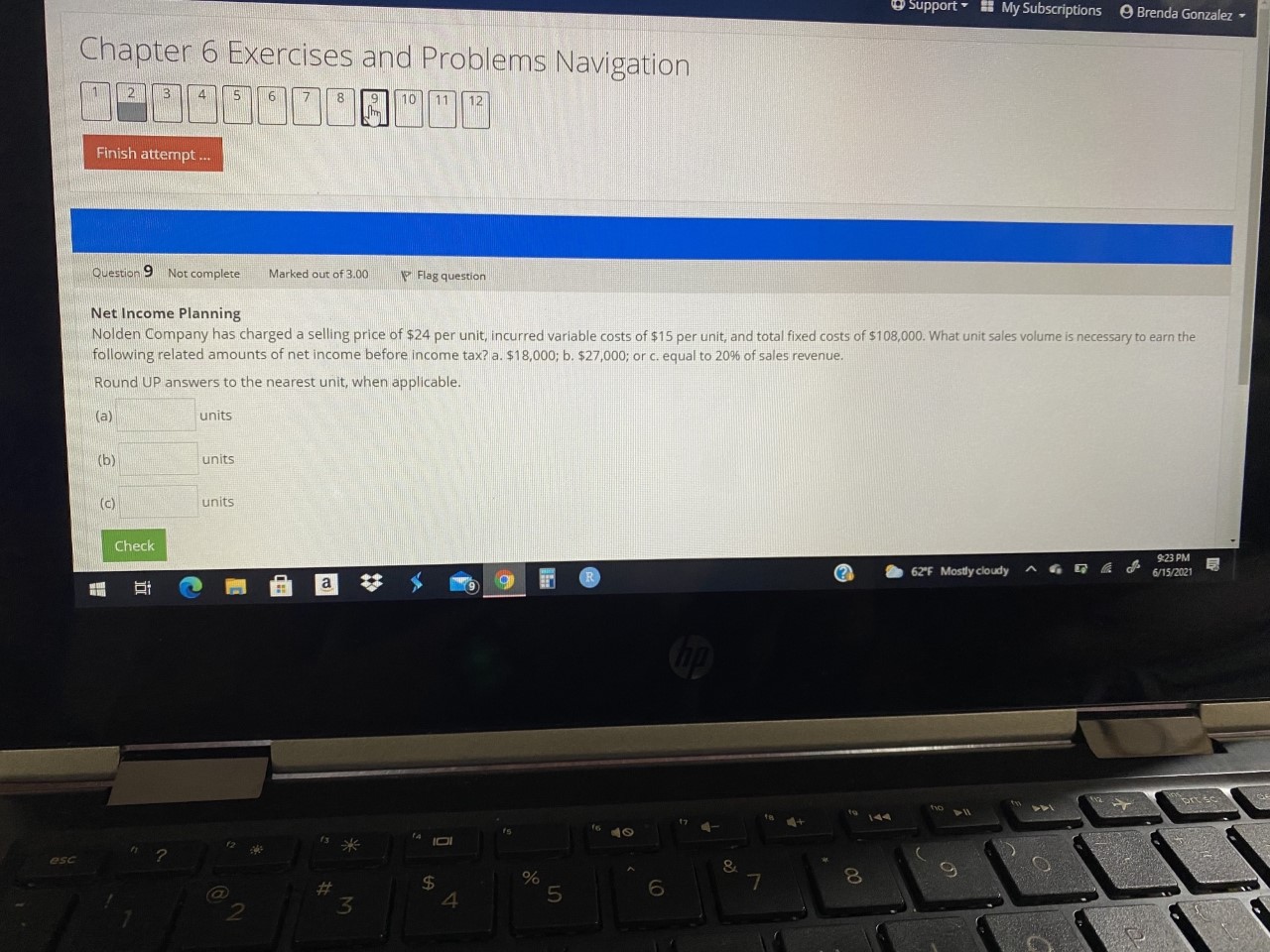  "9 Support My Subscriptions 9 Brenda Gonzalez Chapter 6 Exercises and