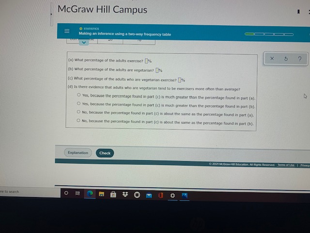  McGraw Hill Campus E Making an inference using a two-way frequency