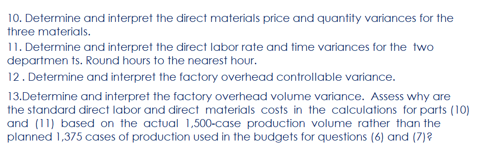 (minutes) Filling s T 4.00 5.60 Actual Variable Overhead $ 305.00 The
