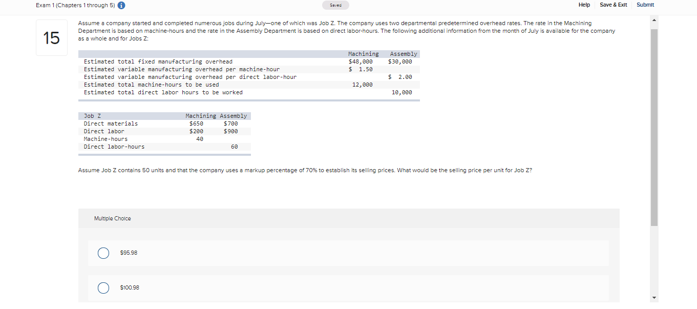 completed numerous jobs during July-one of which was Job Z. The company