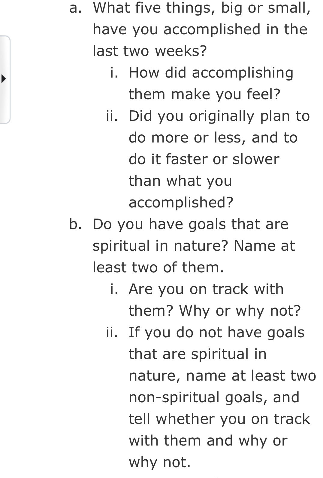 a. What five things, big or small, have you accomplished in