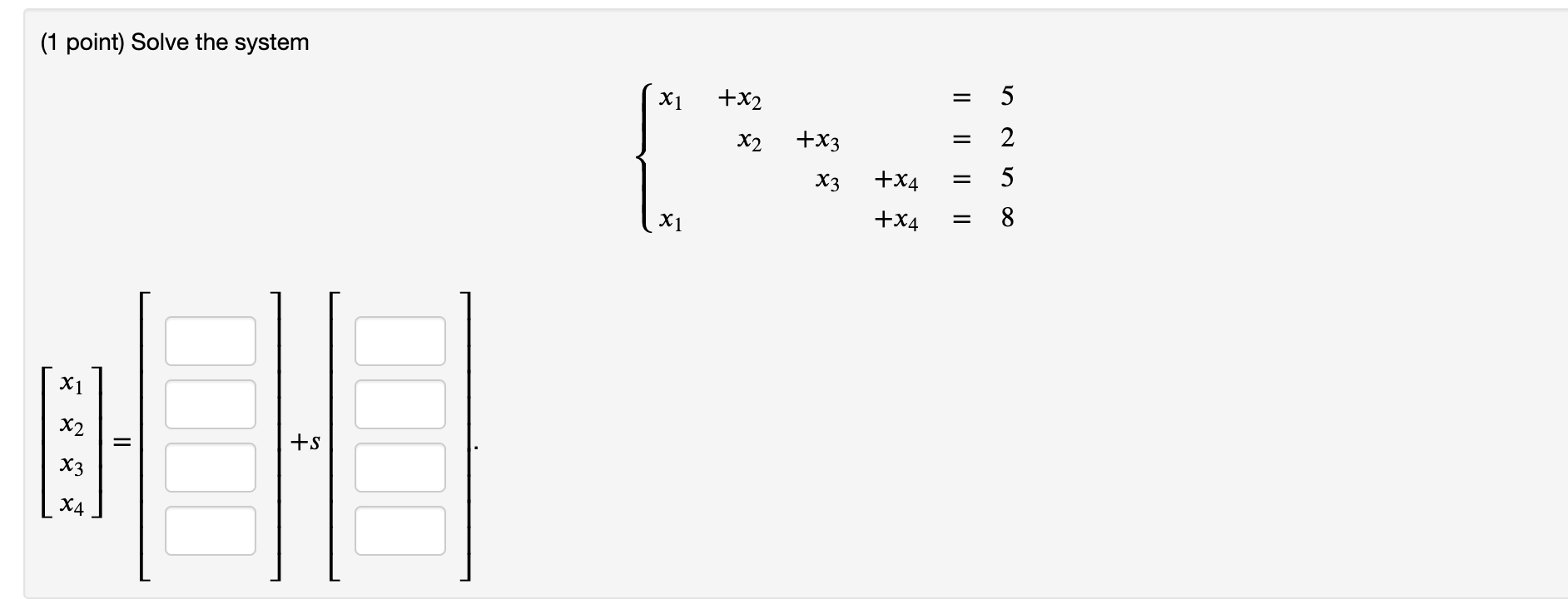 matrix of the system -64y -10z = -8x +40z 8x +9y -Z