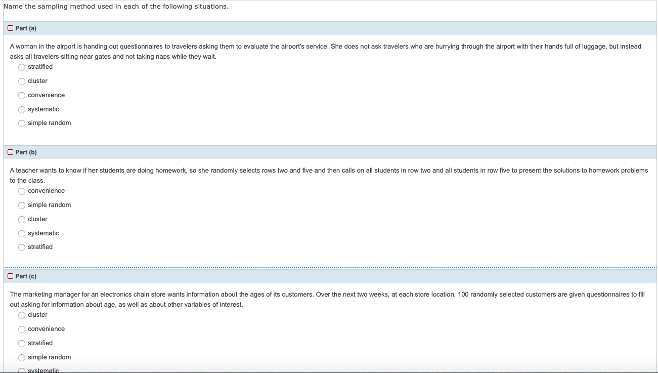 each of the following situations. Part (a) A woman in the airport