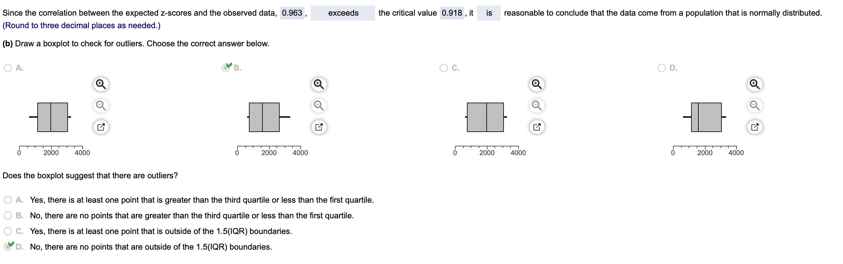 $2057 $2678 $1385 Since the correlation between the expected zsoores and the