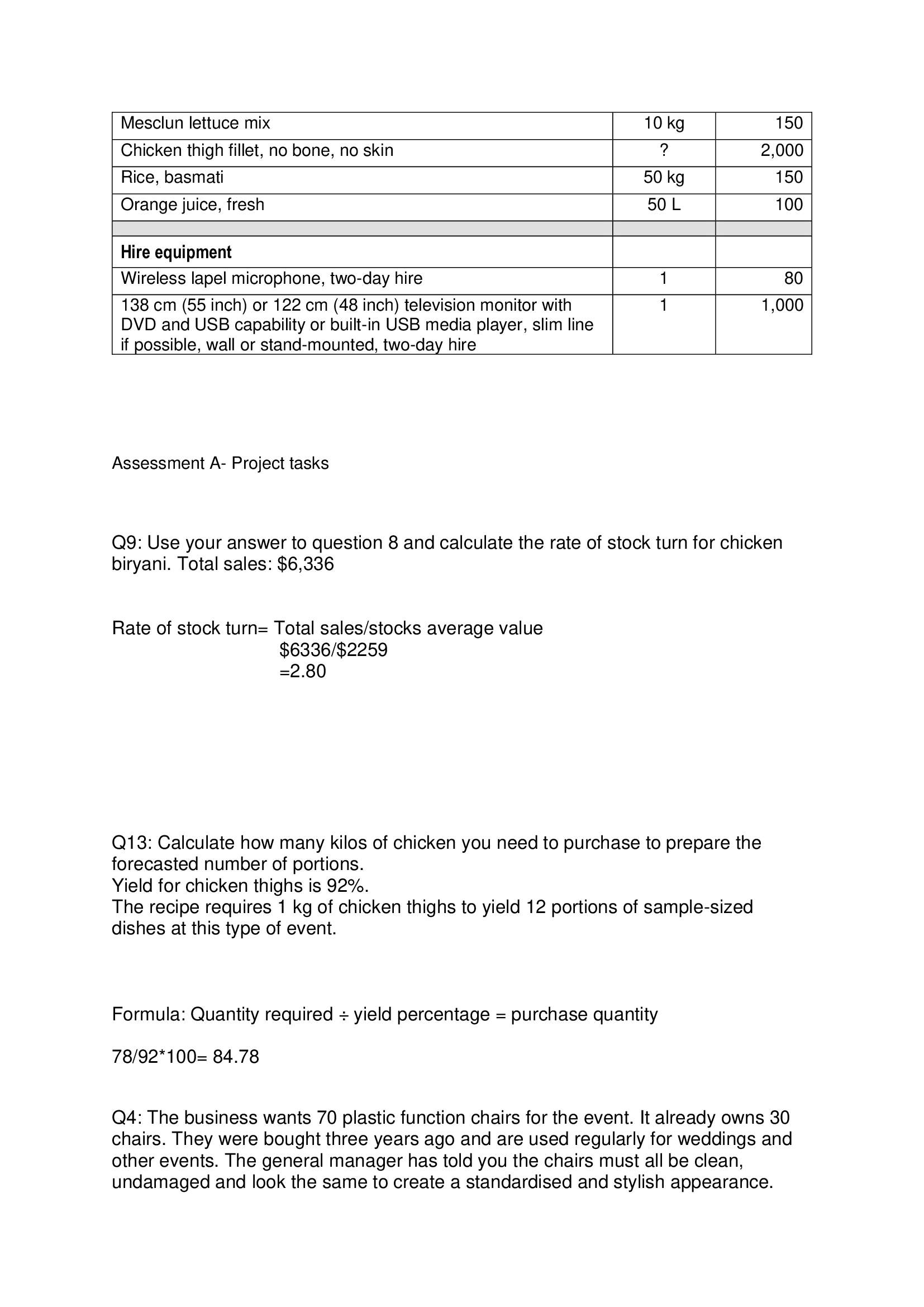  DOCUMENTATION Task 1: Determine purchasing requirements Your workplace is participating in