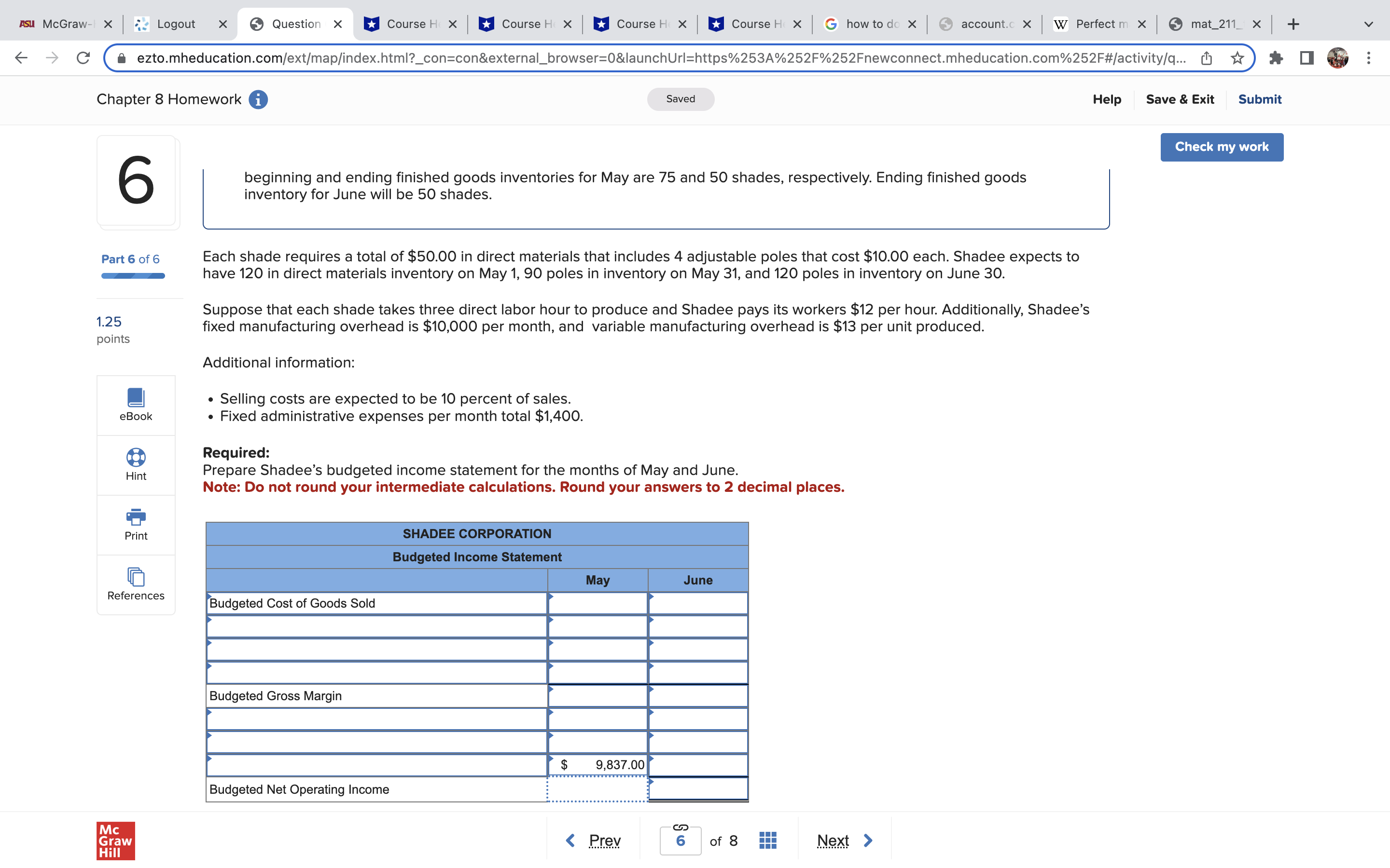 8 Homework i Saved Help Save & Exit Submit Check my work