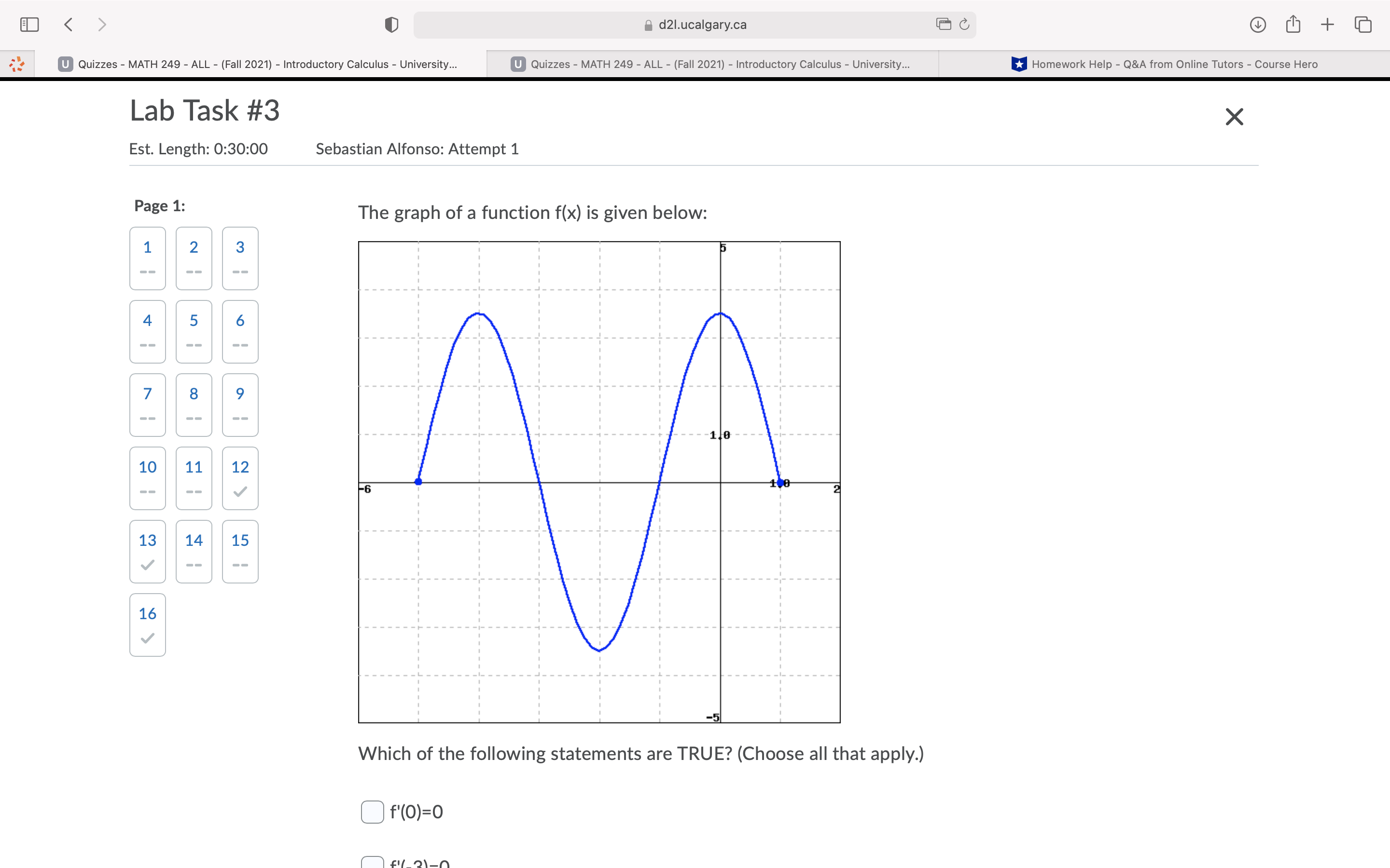 ALL - (Fall 2021) - Introductory Calculus - University... Homework Help -