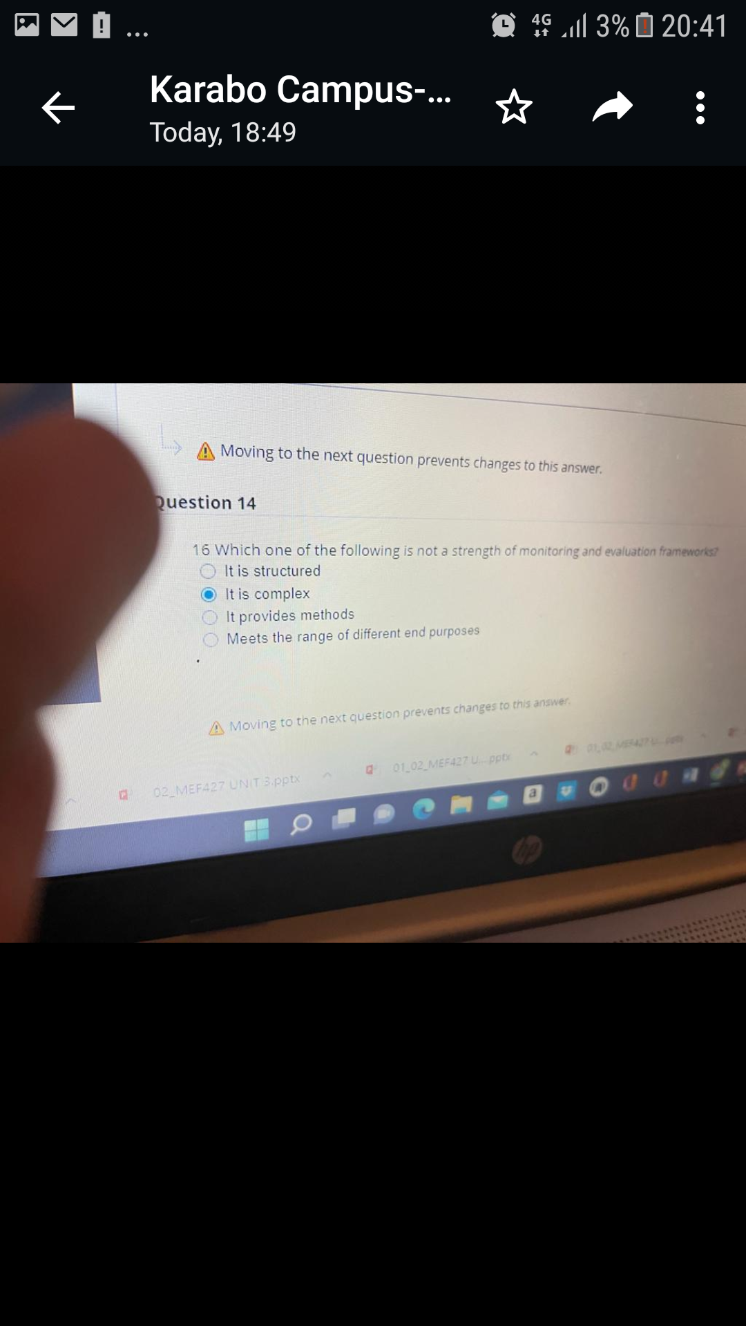 Today, 18:49 Moving to the next question prevents changes to this answer.