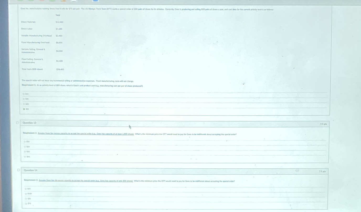 Solve 13 and 14 using given information. The answer to 12 is