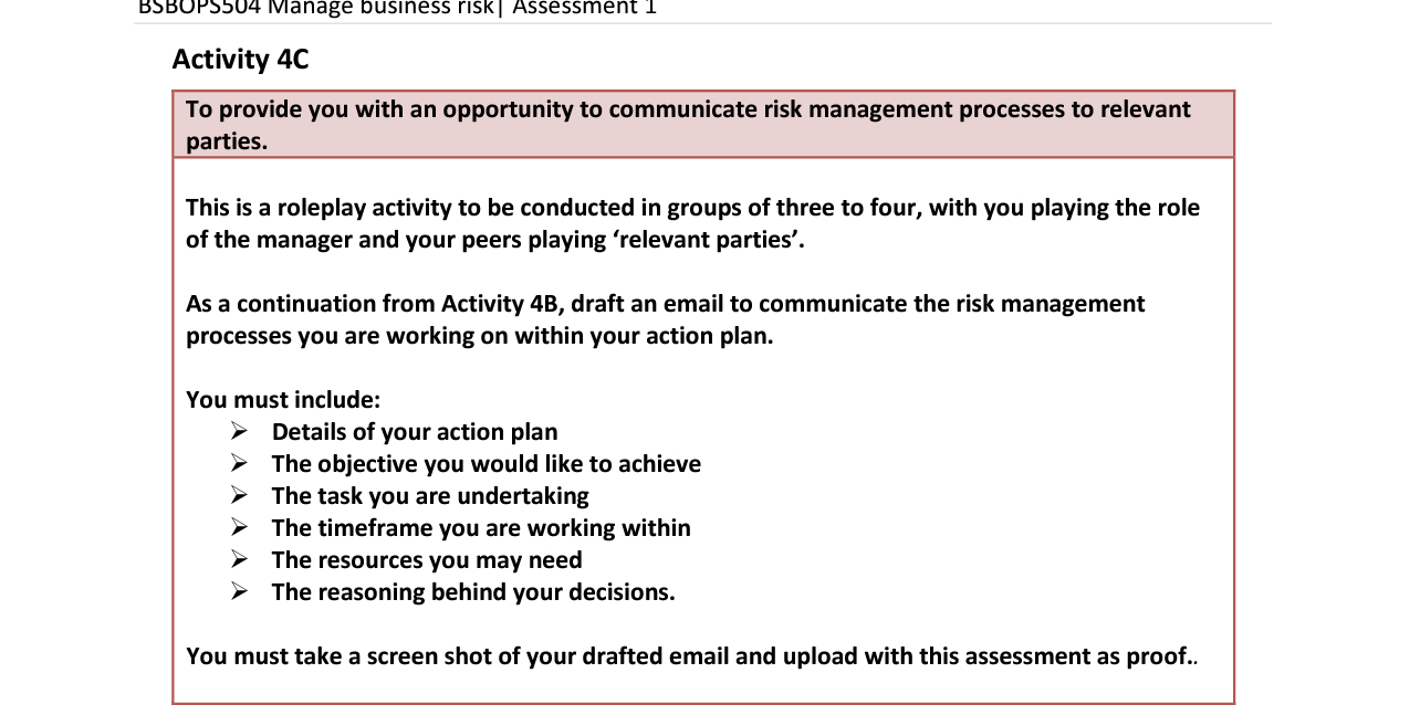 risks. 2 From your findings from Question 1, Identify the most appropriate