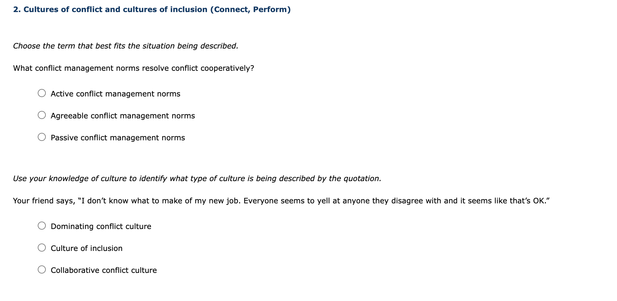 organizational structure to select the term that best completes the sentence. The